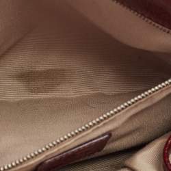 مملوكة مسبقًا Burberry Dark Red/Beige Nova Check Floral Embossed PVC and Leather Satchel