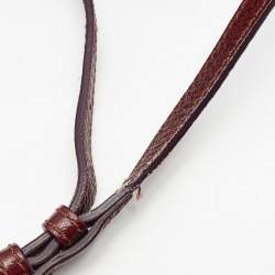 مملوكة مسبقًا Burberry Dark Red/Beige Nova Check Floral Embossed PVC and Leather Satchel