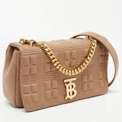 Pre Owned Burberry Beige Quilted Leather Small Lola Shoulder Bag
