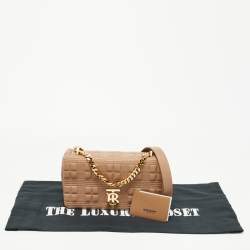 Pre Owned Burberry Beige Quilted Leather Small Lola Shoulder Bag