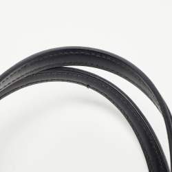 Pre Owned Burberry Black Perforated Leather Open Tote