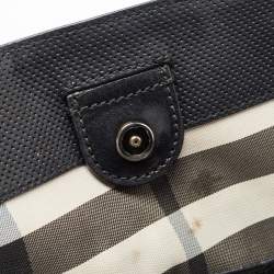 Pre Owned Burberry Black Perforated Leather Open Tote