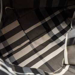 Pre Owned Burberry Black Perforated Leather Open Tote