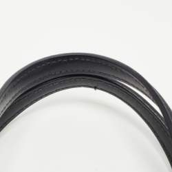 Pre Owned Burberry Black Perforated Leather Open Tote