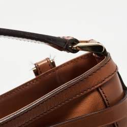 Pre Owned Burberry Brown Leather Small Bridle Dutton Hobo