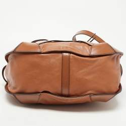 Pre Owned Burberry Brown Leather Small Bridle Dutton Hobo