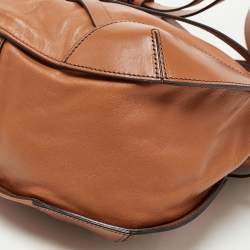 Pre Owned Burberry Brown Leather Small Bridle Dutton Hobo