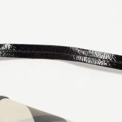 مملوكة مسبقًا Burberry Black Beat Check Nylon and Patent Leather Flap Wallet on Chain