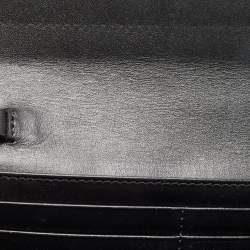 مملوكة مسبقًا Burberry Black Beat Check Nylon and Patent Leather Flap Wallet on Chain