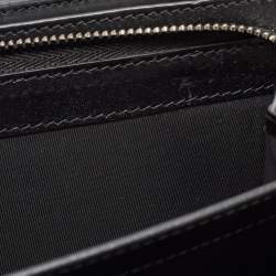 مملوكة مسبقًا Burberry Black Beat Check Nylon and Patent Leather Flap Wallet on Chain