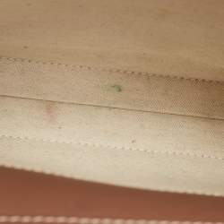 Pre Owned Burberry Brown/Cream Canvas and Leather Mini Pocket Tote