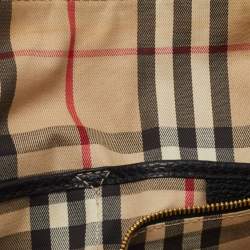 Pre Owned Burberry Black Grained Leather Greenwood Satchel