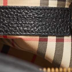 Pre Owned Burberry Black Grained Leather Greenwood Satchel