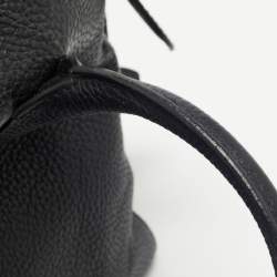 Pre Owned Burberry Black Grained Leather Greenwood Satchel