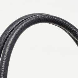 Pre Owned Burberry Black Grained Leather Greenwood Satchel