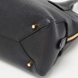 Pre Owned Burberry Black Grained Leather Greenwood Satchel