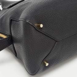 Pre Owned Burberry Black Grained Leather Greenwood Satchel