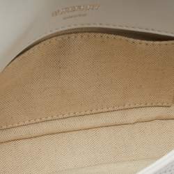 Pre Owned Burberry White/Red Woven Leather Lola Bum Bag