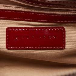 Pre Owned Burberry Burgundy/Beige Nova Check PVC Barrel Bowling Bag
