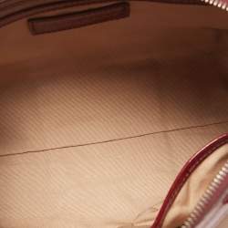 Pre Owned Burberry Burgundy/Beige Nova Check PVC Barrel Bowling Bag
