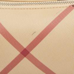 Burberry Black/Beige Nova Check PVC and Glossy Leather Pochette Bag