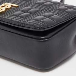 Pre Owned Burberry Black Quilted Leather Small Lola Shoulder Bag