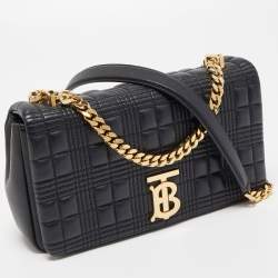 Pre Owned Burberry Black Quilted Leather Small Lola Shoulder Bag