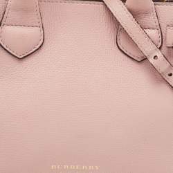 Pre Owned حقيبة يد توتس بربري بانير قماش كاروهات هاوس وجلد أسود/ بيج صغيرة