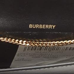 Pre Owned Burberry Black/Brown Leopard Print Leather Jody Chain Card Case