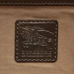 Pre Owned Burberry Beige Supernova Coated Canvas Barton Hobo