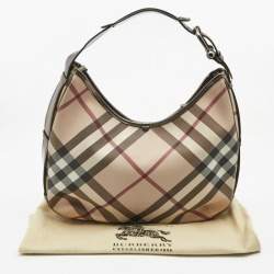 Pre Owned Burberry Beige Supernova Coated Canvas Barton Hobo