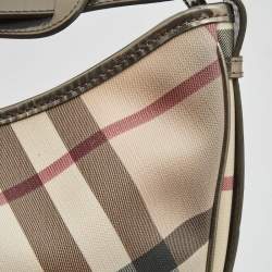 Pre Owned Burberry Beige Supernova Coated Canvas Barton Hobo