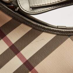 Pre Owned Burberry Beige Supernova Coated Canvas Barton Hobo