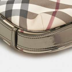 Pre Owned Burberry Beige Supernova Coated Canvas Barton Hobo