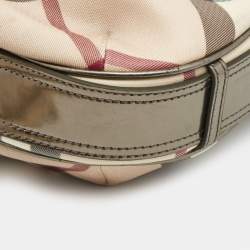 Pre Owned Burberry Beige Supernova Coated Canvas Barton Hobo