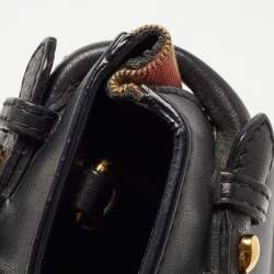 Pre Owned حقيبة يد توتس بربري بانير قماش كاروهات هاوس وجلد أسود/ بيج صغيرة