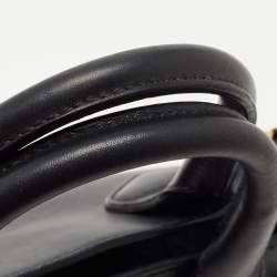 Pre Owned حقيبة يد توتس بربري بانير قماش كاروهات هاوس وجلد أسود/ بيج صغيرة