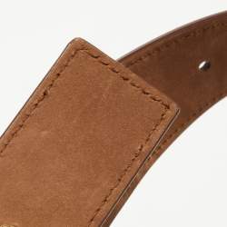 Pre Owned Burberry Brown Leather Mini TB Belt Bag