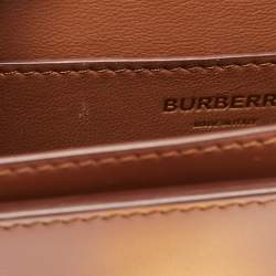 Pre Owned Burberry Brown Leather Mini TB Belt Bag