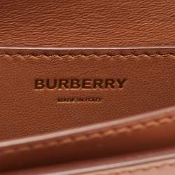 Pre Owned Burberry Brown Leather Mini TB Belt Bag