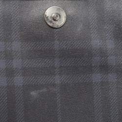 Pre Owned Burberry Black Beat Check Coated Canvas and Leather Flap Shoulder Bag