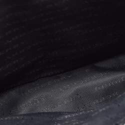 Pre Owned Burberry Black Beat Check Coated Canvas and Leather Flap Shoulder Bag