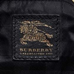 Pre Owned Burberry Beige/Black House Check Canvas and Leather Hoxton Hobo