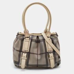 مملوكة مسبقًا حقيبة يد توتس بربري نورث فيلد جلد وبي في سي كاروهات سموك بيج