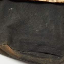 Pre Owned Burberry Beige/Brown Haymarket Coated Canvas and Leather Bucket Bag