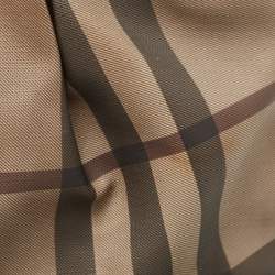 Pre Owned Burberry Cream/Grey Smoked Check PVC and Leather Small Brooklyn Hobo