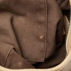 Pre Owned Burberry Cream/Grey Smoked Check PVC and Leather Small Brooklyn Hobo