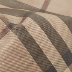 Pre Owned Burberry Cream/Grey Smoked Check PVC and Leather Small Brooklyn Hobo