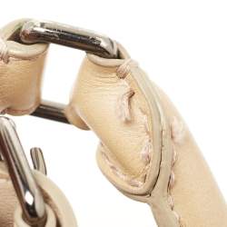 Pre Owned Burberry Cream/Grey Smoked Check PVC and Leather Small Brooklyn Hobo