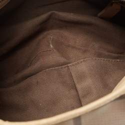 Pre Owned Burberry Cream/Grey Smoked Check PVC and Leather Small Brooklyn Hobo